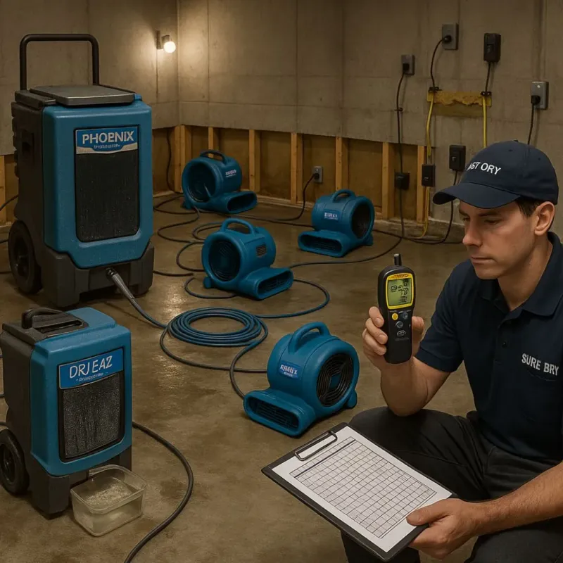 Structural Drying and Dehumidification process in Centerville, SC
